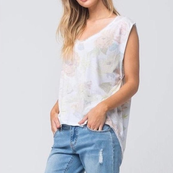 We The Free Tops - WE THE FREE GARDENIA CAP SLEEVE TANK